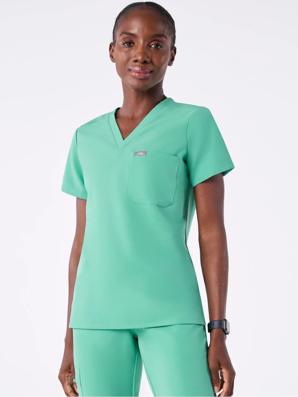 FIGS Catarina One Pocket Scrub Top XS Petite Surgical Green